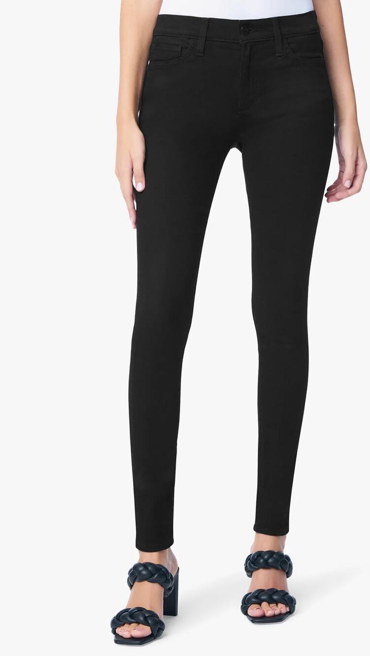 Joes Jeans Mid Rise Skinny Jeans Jet Black 27